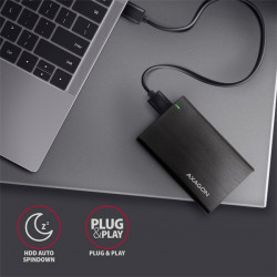 Axagon EE25-A6M USB 3.2 fekete csavar nélküli külső alumínium 2,5 HDD/SSD ház