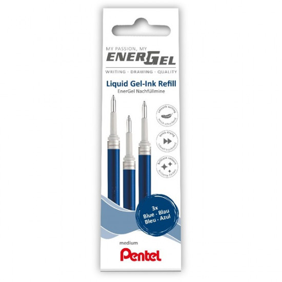 Pentel EnerGel 3 db/csomag 0.35mm zselés kék rollerirón betét (LR7-3C)