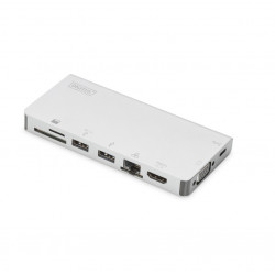 DIGITUS Universal Travel Docking Station USB Type C, 8-port, ezüst (DA-70866)