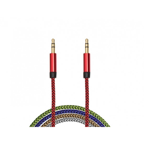 Delight 3.5 Jack apa - apa szövet Audio kábel, 1m, több színben (55437)