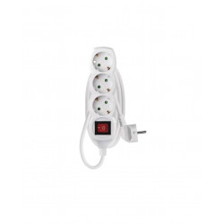EMOS kapcsolós hosszabbító, 3 aljzat, 1.5m, fehér (P1321R)
