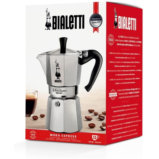 Bialetti Moka Express 12 személyes inox kotyogós kávéfőző (1166/X2)