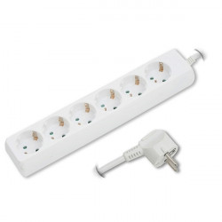Delight 6 foglalatos elosztó, 220V, 1.5m, fehér (20210)