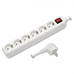 Delight 6 foglalatos kapcsolós elosztó, 220V, 1.5m, fehér (20230)