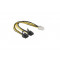 Delock PCI Express 6 pin anya - 2x 8 pin apa kábel, 30cm (83433)