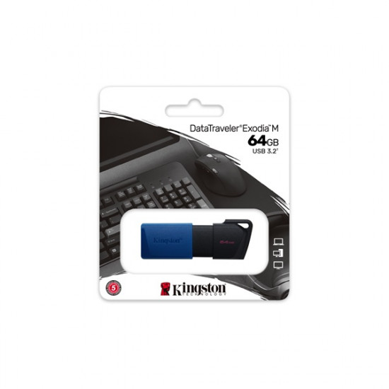 KINGSTON Pendrive 64GB, DT Exodia M USB 3.2 Gen 1 (fekete-kék)