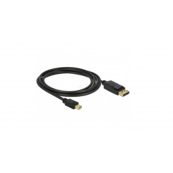 DELOCK mini Displayport 1.2 apa - Displayport apa kábel, 4K, 60Hz, 2m (42438)