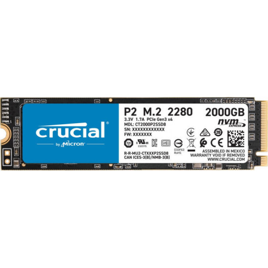 Crucial P2 2TB M.2 SSD meghajtó (CT2000P2SSD8) Crucial P2 2TB M.2 SSD meghajtó (CT2000P2SSD8)