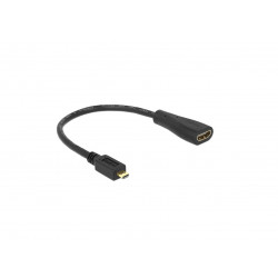 Delock micro HDMI apa - HDMI 19 pin anya átalakító kábel, 23cm (65391)