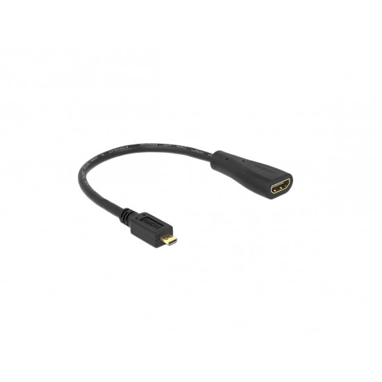 Delock micro HDMI apa - HDMI 19 pin anya átalakító kábel, 23cm (65391)