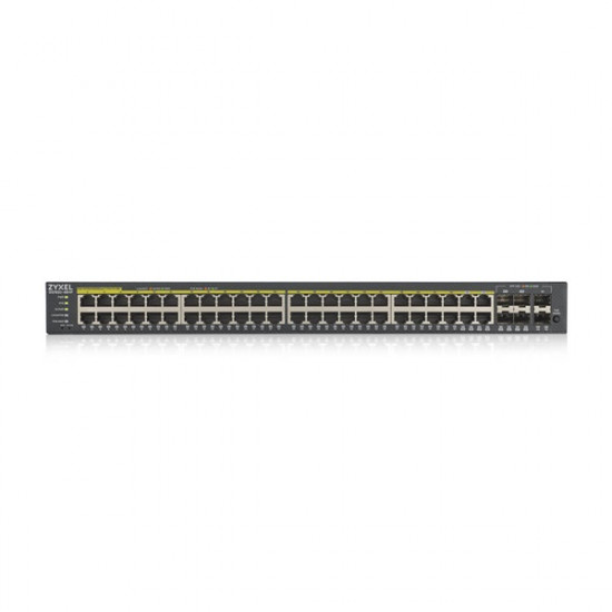 ZYXEL Switch 44x1000Mbps (44xPOE) + 4xGigabit kombó SFP+ 2xGigabit SFP, Fémházas Menedzselhető (48GbE POE port), GS1920-