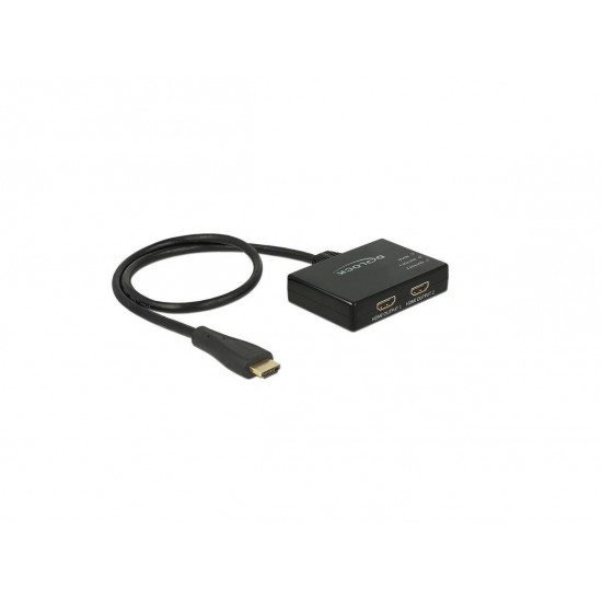 DeLock 1x HDMI bemenet - 2x HDMI kimenet HDMI elosztó, 4k, 60cm (87700)
