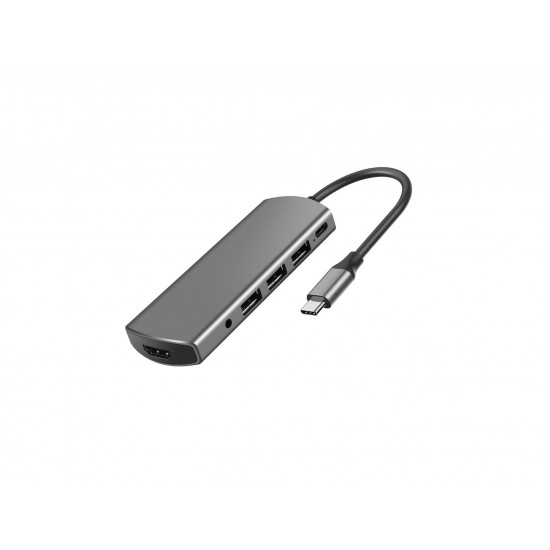 VCOM USB TYPE-C apa - HDMI anya/Jack 3.5mm/USB 3.0/USB TYPE-C átalakító (CU466)