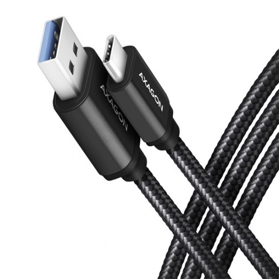 Axagon USB Type-C 3.2 - USB Type-A kábel, 1.5m, fekete (BUCM3-AM15AB)