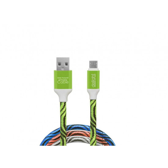 Delight USB Type-A - micro USB összekötő színes kábel, 1m (55439)