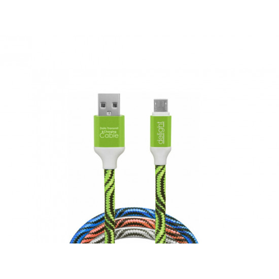 Delight USB Type-A - micro USB összekötő színes kábel, 2m (55439A)