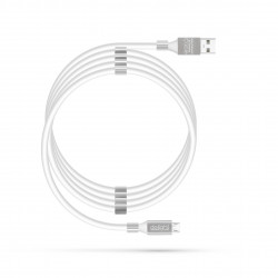 Delight USB Type-A - micro USB mágneses adarkábel, 1.2m, 2A, fehér (55446M-WH)