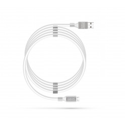 Delight USB Type-A - micro USB mágneses adarkábel, 1.2m, 2A, fehér (55446M-WH)