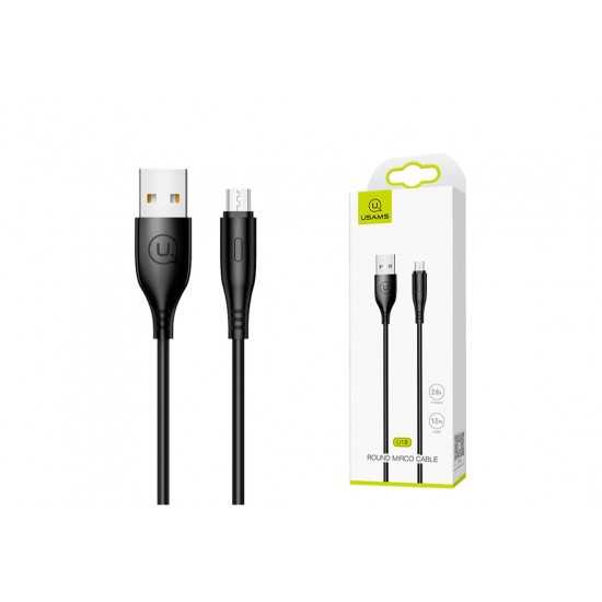 Usams USB Type-A - micro USB Type-B kábel, 1m, fekete (SJ268USB01)