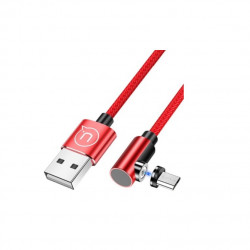 USAMS USB Type-A - micro USB Type-B mágneses összekötő kábel, 1m, piros (SJ446USB02)