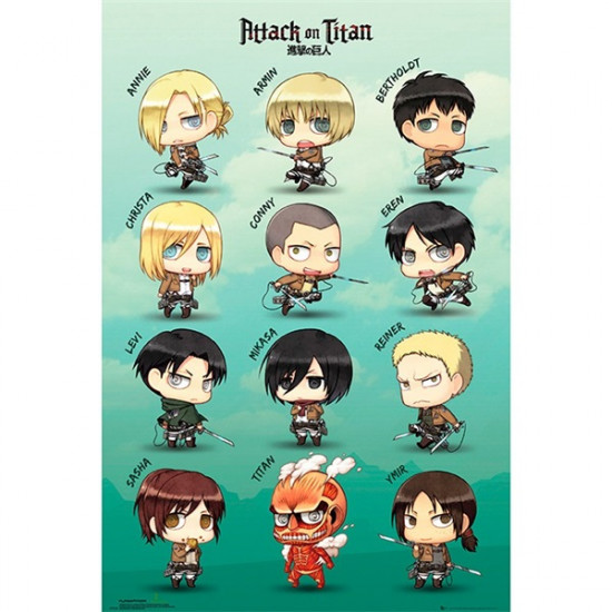 Attack on Titan Chibi characters 91,5x61 cm poszter (FP3749)
