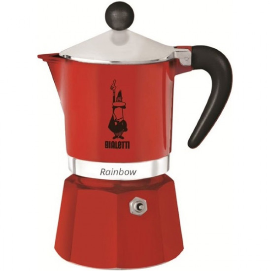 Bialetti Rainbow 3 személyes piros kotyogós kávéfőző (4962)