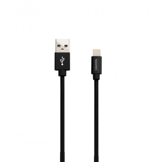 Canyon USB-Lightning töltő-/adatkábel, fekete (CNS-MFIC3B)