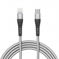 Delight Lightning - USB Type-C Adatkábel, 2m, ezüst (55434-2)
