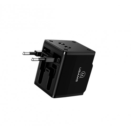 Usams univerzális utazó töltő fekete (CC44TC01)