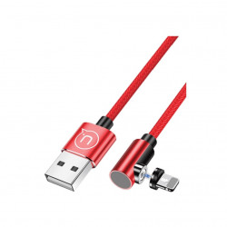 Usams jobb oldalas mágneses Lightning töltőkábel, 1m, piros (SJ444USB02)