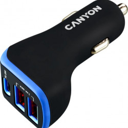TOL - Canyon autós töltő 2xUSB 2400mA 1xType-C (CNE-CCA08PU)