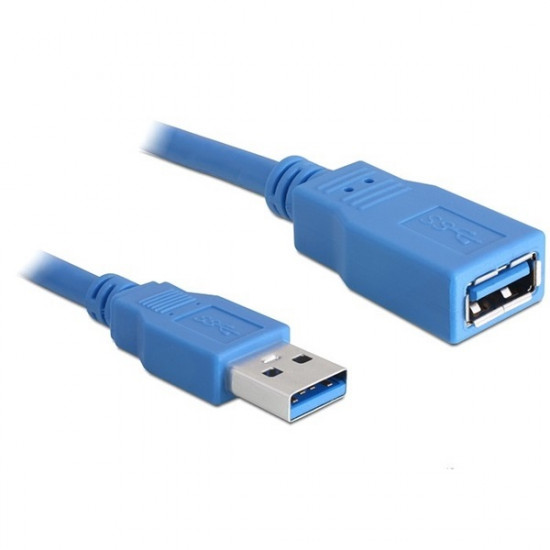 Delock USB 3.0 Hosszabbítókábel [1x USB 3.0 dugó, A típus - 1x USB 3.2 Gen 1 A alj] 2.00 m Kék Aranyozatt érintkező (82539)