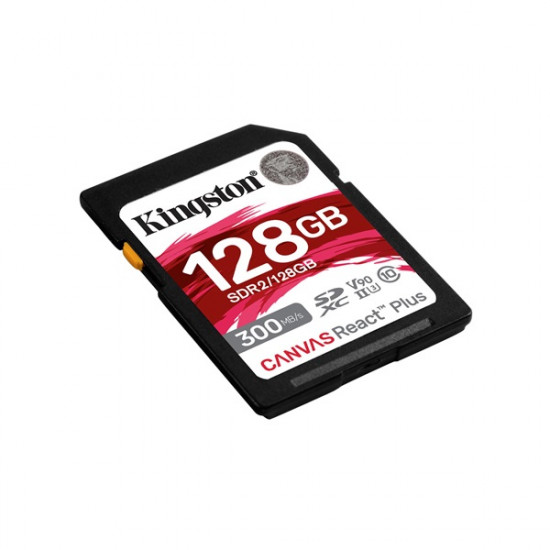 Kingston 128GB SD Canvas React Plus (SDXC Class 10 UHS-II U3) (SDR2/128GB) memóriakártya