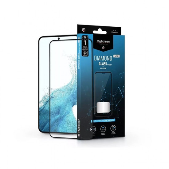 MyScreen Protector Diamond Glass Lite Edge2.5D Samsung S906 Galaxy S22+ 5G edzett üveg képernyővédő fólia fekete kerettel (LA-2211)