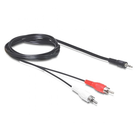 Delock jack 3.5 mm apa > 2 x RCA apa kábel 5 m (84212)