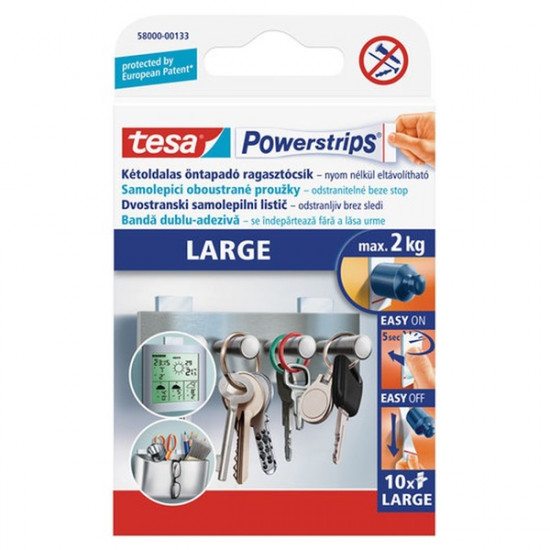 Tesa Powerstrips 50x20mm 10db kétoldalas ragasztócsík (58000-00132-209