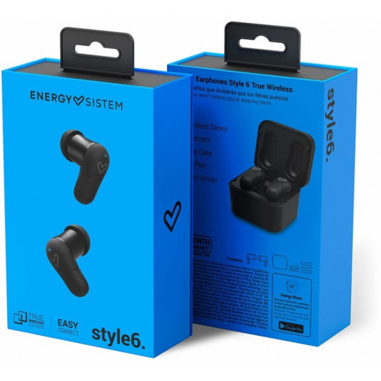 Energy Sistem Earphones Style 6 True Wireless Bluetooth fülhallgató - fekete (EN 447312) Energy Sistem Earphones Style 6 True Wireless Bluetooth fülhallgató - fekete (EN 447312)