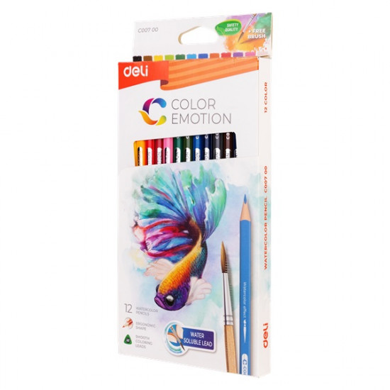 Deli Color Emotion 12db/csomag akvarellceruza készlet (DEC00700)