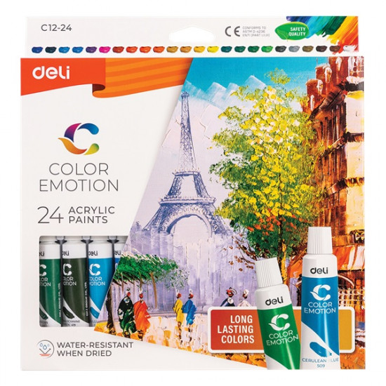 Deli Color Emotion (gouache) 12ml 24db/csomag tempera készlet (DEC11-24)