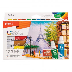 Deli Color Emotion 12ml 12db/csomag akrilfestékkészlet (DEC12-12)