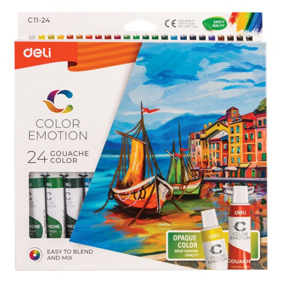 Deli Color Emotion 12ml 24db/csomag akrilfestékkészlet (DEC12-24)