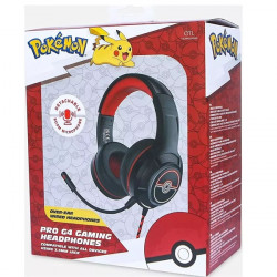 OTL Technologies Pokémon Poké Ball Pro G4 over-ear vezetékes mikrofonos gamer fejhallgató - Fekete/Piros (PK0904)