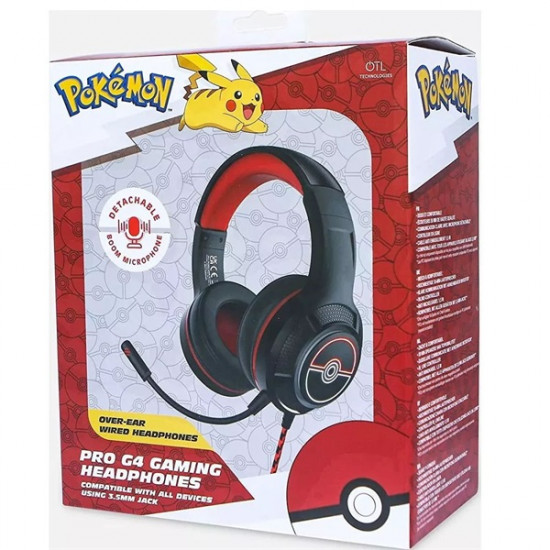 OTL Technologies Pokémon Poké Ball Pro G4 over-ear vezetékes mikrofonos gamer fejhallgató - Fekete/Piros (PK0904) OTL Technologies Pokémon Poké Ball Pro G4 over-ear vezetékes mikrofonos gamer fejhallgató - Fekete/Piros (PK0904)