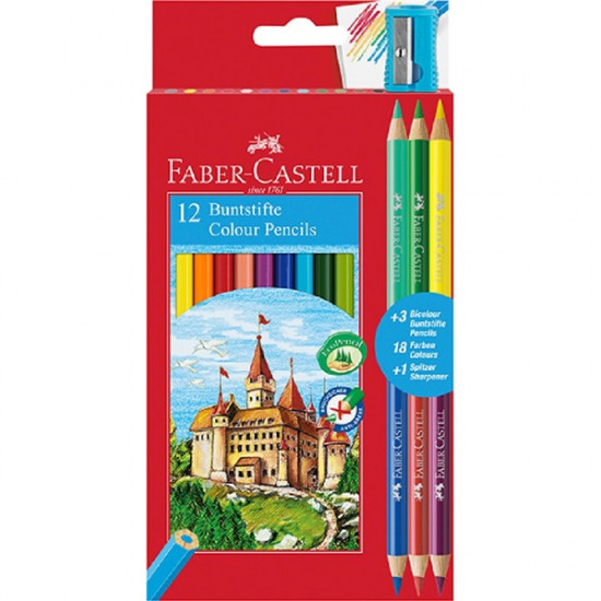 Faber-Castell 12 db+3 db-os bicolor színes ceruza készlet (P3033-1794)