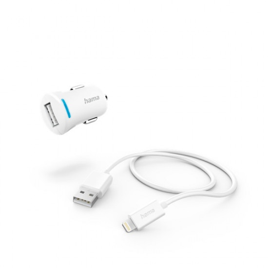 Hama Lighting- USB adatkábellel fehér autós töltő szett (201610)