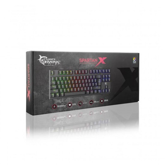 White Shark SPARTAN-X GK-2101HU SPARTAN-X mechanikus magyar (red switch) gamer billentyűzet (WS GK-2101HU)