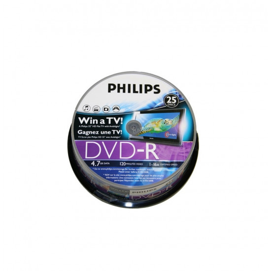 Philips DVD-R 4,7 Gb Írható DVD 25db/henger (PH922555)