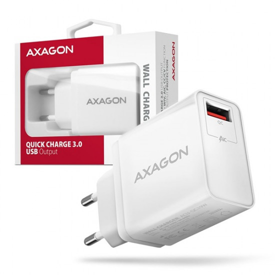 Axagon 1xUSB QC 3.0 19W fehér hálózati gyorstöltő adapter (ACU-QC19W)