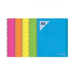 Orna Pro PP A5 120 lapos kockás vegyes színű spirálfüzet (ARD0236FLU)