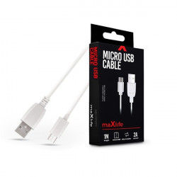 Maxlife 1m microUSB 2A fehér adat- és töltőkábel (TF-0177)